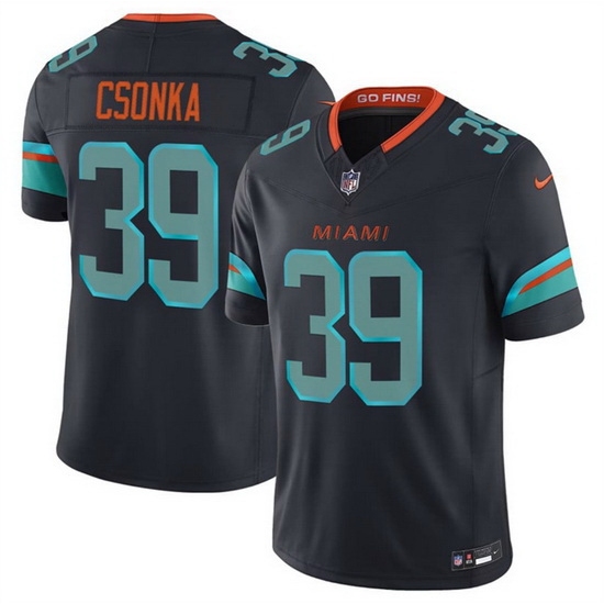 Men Miami Dolphins 39 Csonka Blue Nike 2025 Limited Nike NFL Jersey 006